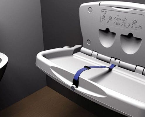 Babyminder: baby changing table in a washroom service