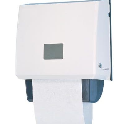 Clean white linen roller towel