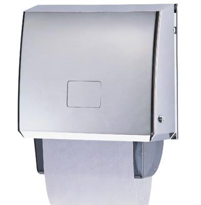 Polished chrome roller towel dispenser