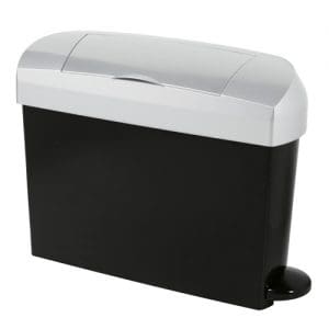 sanitary bin with a designer black and satin finish.