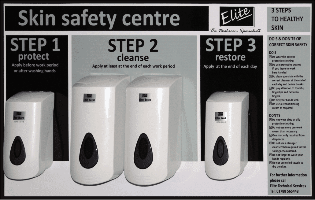 Large 3 step skin safety centre