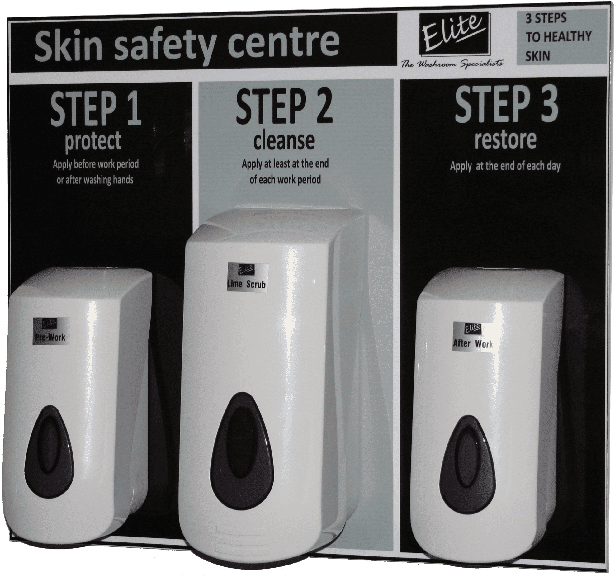 Small 3 step skin safety centre
