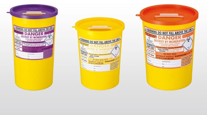 Clinical Waste Disposal: 3 Sharps Bins